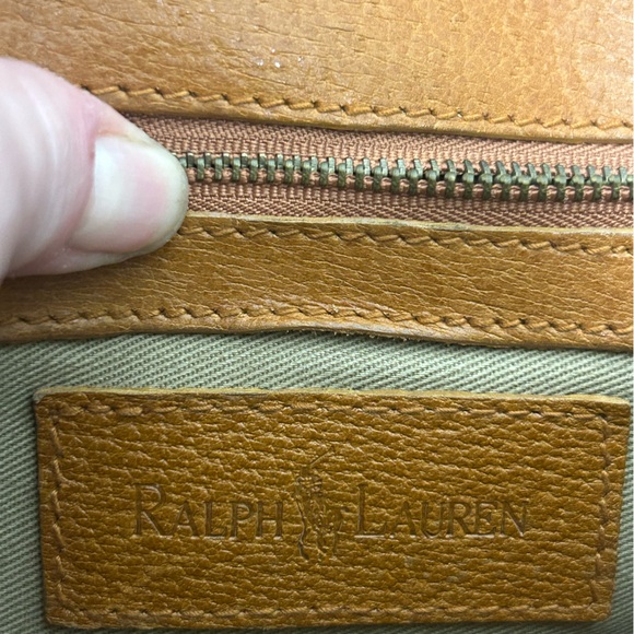 Ralph Lauren Vintage Tan Leather Flap Crossbody - Picture 12 of 12